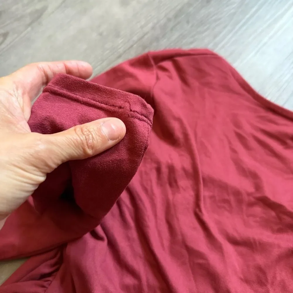 Fashion Nova Wrap Crop Top Wine Burgundy Medium Soft Stretch - Picture 9 of 10